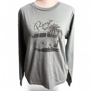 Roxy Volkswagen Beach Graphic Long Sleeve Tee - Sage Green - Size Small